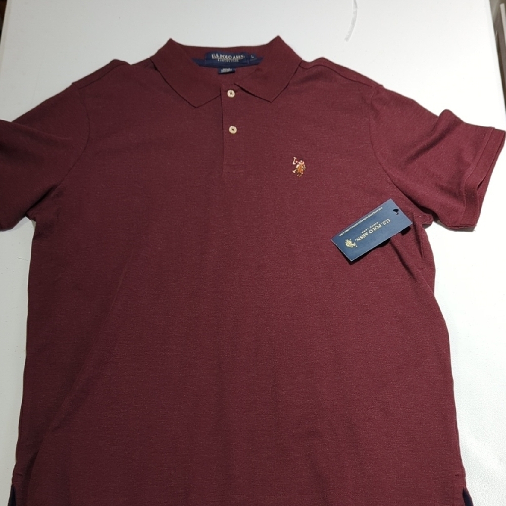 U.S. Polo Assn. Burgundy Polo Shirt L New With Tags!!! LUXURY!!